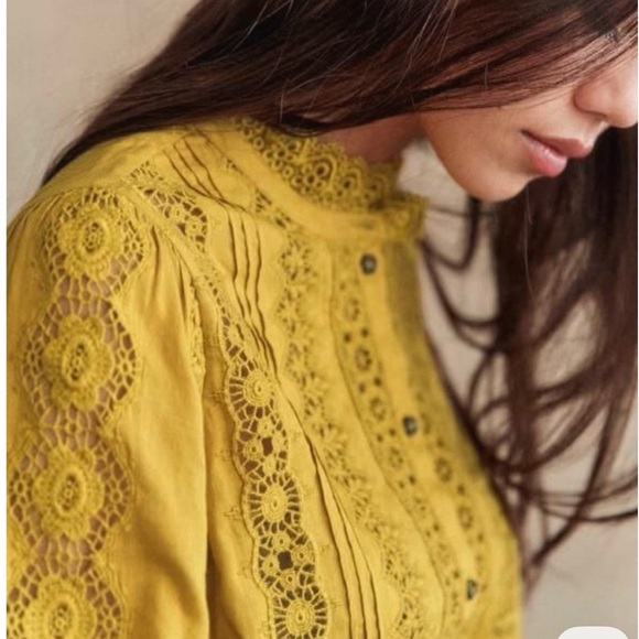 Sezane Rym Shirt Gold - Size 42 - Picture 2 of 4